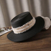 Chapeau-femme fédora Noir / 57cm Chapeau Fedora papier blanc