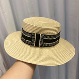 La boutique du chapeau Beige / 56/57 Chapeau plat en paille pour femme