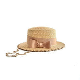 La boutique du chapeau Beige / ajustable Chapeau de paille avec nœud décoratif