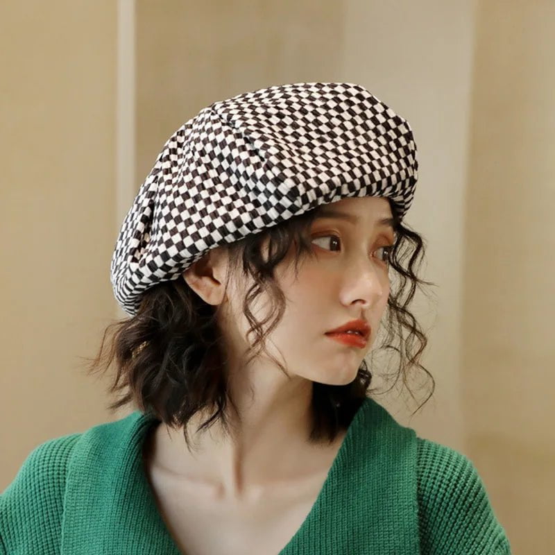 La boutique du chapeau Béret à carreaux pour femme