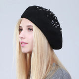 La boutique du chapeau Béret femme en laine et strass