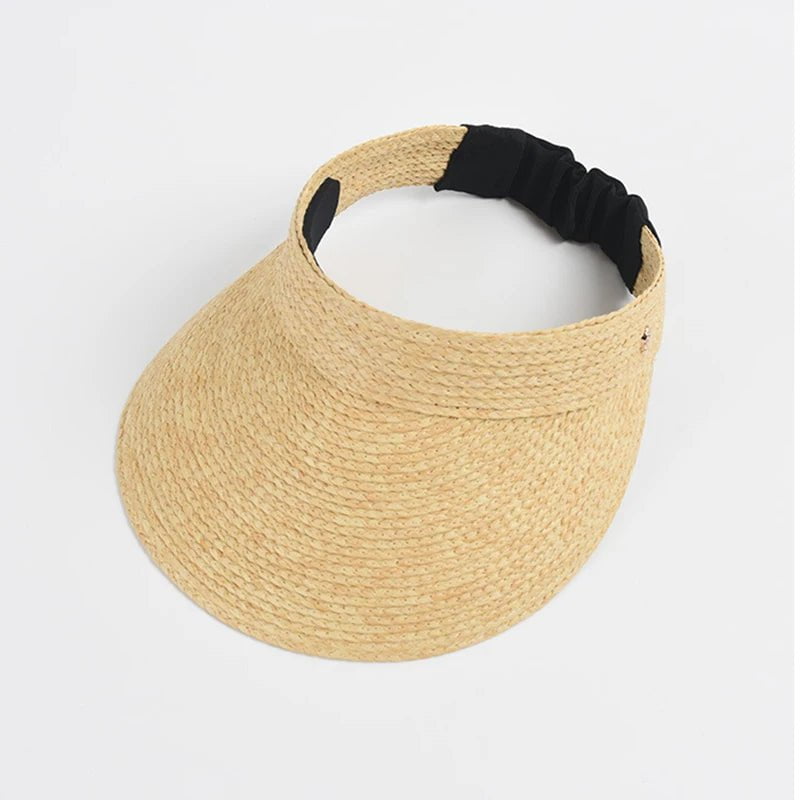 La boutique du chapeau Black / 54-60cm Visière large en paille