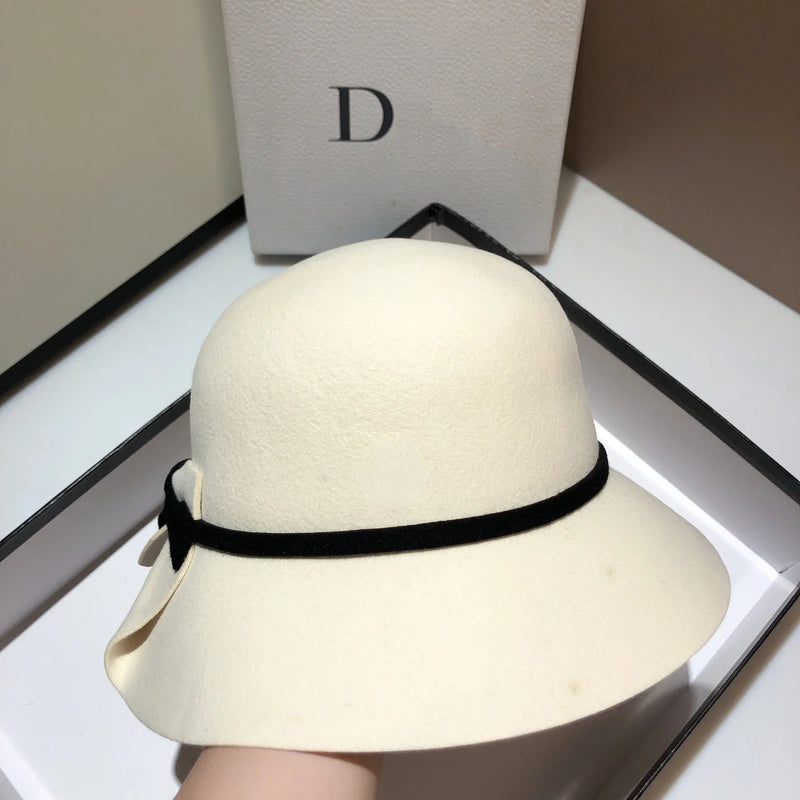La boutique du chapeau Blanc / 56-58CM Chapeau cloche en laine australienne