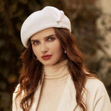 La boutique du chapeau Blanc / Ajustable (du 54 au 59) Béret femme britannique