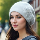 La boutique du chapeau Blanc / Ajustable (du 54 au 59) Béret femme chaud et doux