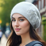 La boutique du chapeau Blanc / Ajustable (du 54 au 59) Béret femme chaud et doux