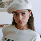 La boutique du chapeau Blanc / L (58-59cm) Béret femme grande taille