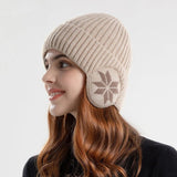 La boutique du chapeau bonnet Beige / Ajustable (du 54 au 59) Bonnet d'hiver femme avec protection des oreilles