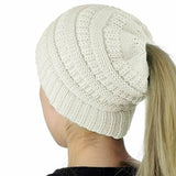 La boutique du chapeau bonnet Blanc / Ajustable (du 54 au 59) Bonnet extensible queue de cheval