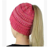 La boutique du chapeau bonnet Blanc/rose / Ajustable (du 54 au 59) Bonnet extensible queue de cheval