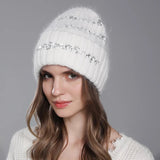 La boutique du chapeau bonnet Bonnet femme épais a paillettes