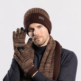 La boutique du chapeau bonnet Café / Ajustable (du 54 au 59) Ensemble bonnet d'hiver, gants, écharpe