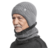 La boutique du chapeau bonnet Gris / Ajustable (du 54 au 59) Ensemble bonnet cahe-cou pour homme