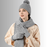 La boutique du chapeau bonnet Gris / Ajustable (du 54 au 59) Ensemble hiver femme