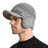 La boutique du chapeau bonnet Gris clair / Ajustable (du 54 au 59) Casquette tricotée pour homme avec cache-oreilles