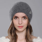La boutique du chapeau bonnet Gris foncé / Ajustable (du 54 au 59) Bonnet double épaisseur en angora