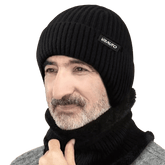 La boutique du chapeau bonnet Noir / Ajustable (du 54 au 59) Bonnet et protége cou doublé polaire