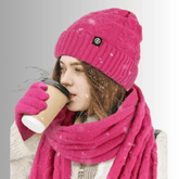 La boutique du chapeau bonnet Rose / Ajustable (du 54 au 59) Bonnet et écharpe et gants d'hiver pour femme