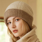 La boutique du chapeau Camel/Beige / Ajustable (du 54 au 59) Bonnets en cachemire épais et chaud