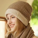 La boutique du chapeau Camel/Beige / Ajustable (du 54 au 59) Bonnets en cachemire épais et chaud