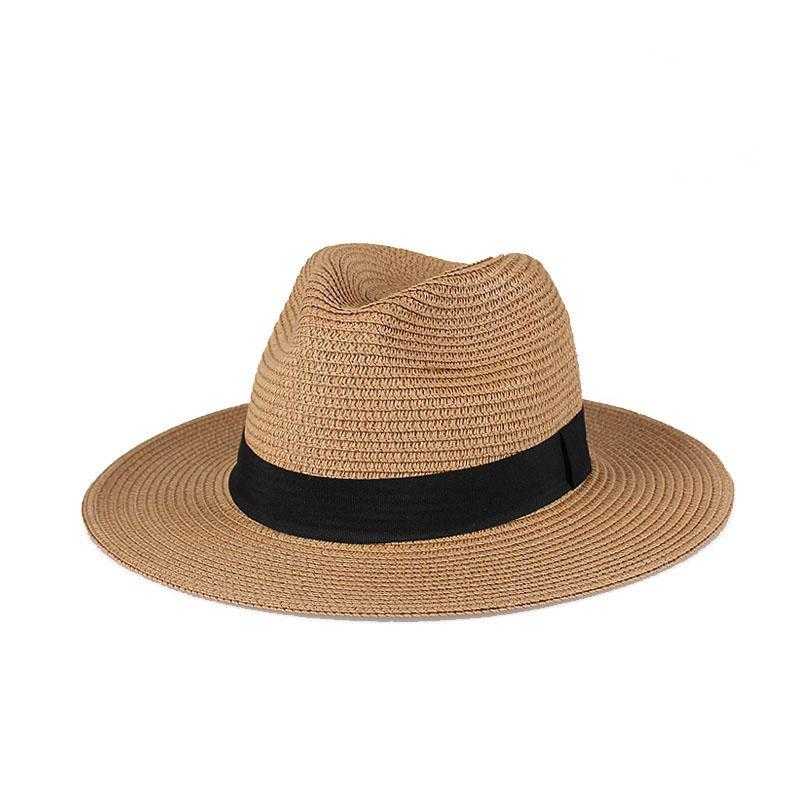 La boutique du chapeau chapeau de paille Brun / ajustable Chapeau de paille panama plat