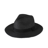 La boutique du chapeau chapeau de paille Noir / ajustable Chapeau de paille panama plat