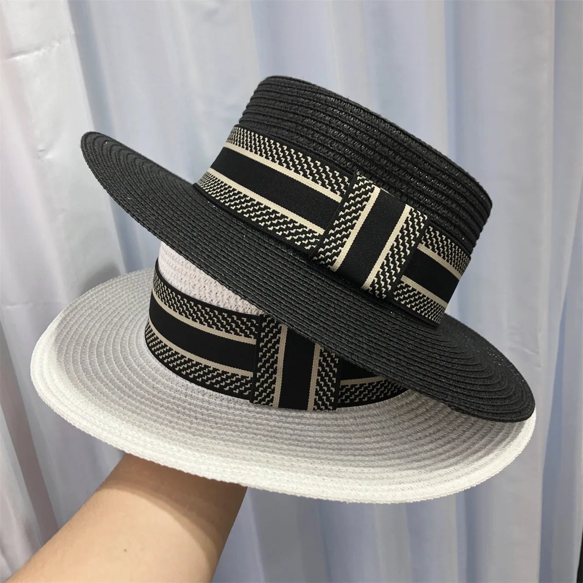 La boutique du chapeau Chapeau plat en paille pour femme
