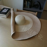 La boutique du chapeau Couture beige / Taille unique Grand chapeau de paille