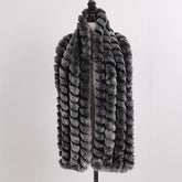 La boutique du chapeau Écharpe Gris Écharpe Femmes Hiver Chaud Naturel De Fourrure