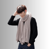 La boutique du chapeau Écharpe Kaki / 175cm Écharpe épaisse pour homme