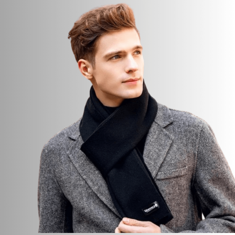 La boutique du chapeau Écharpe Noir / 175 cm Écharpe en laine pour homme