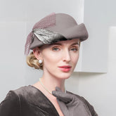 La boutique du chapeau Gris / 53 à 57cm Chapeau Fedora Hiver pour Femme