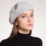 La boutique du chapeau Gris / M (56-58cm) Béret en laine de cachemire