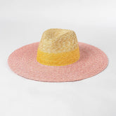 La boutique du chapeau Jaune rose Beige Chapeau de plage en paille
