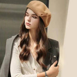 La boutique du chapeau Kaki / Ajustable (du 54 au 59) Béret femme automne hiver