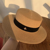 La boutique du chapeau Chapeaux de paille rond à bord plat