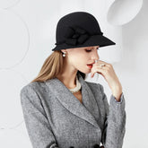 La boutique du chapeau Noir / 53 à 57cm Chapeau cloche en feutre