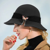 La boutique du chapeau Noir / 56 à 58cm Chapeau cloche d'hiver en laine