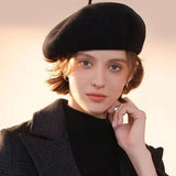 La boutique du chapeau Noir / Ajustable (du 54 au 59) Béret élégant en Laine