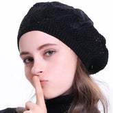 La boutique du chapeau Noir / Ajustable (du 54 au 59) Béret en tricot