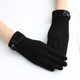 La boutique du chapeau Noir Gants coupe-vent en peluche interne