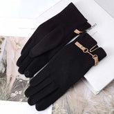 La boutique du chapeau Noir Gants d'hiver en velours allemand