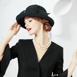 La boutique du chapeau Noir / M Chapeau cloche en feutre imperméable