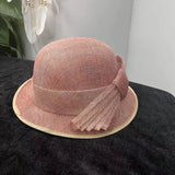 La boutique du chapeau Rose / L 58-60cm Chapeau cloche classique en lin
