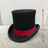 La boutique du chapeau Rouge 17CM / L 59cm Chapeau haut de forme gentleman