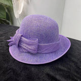 La boutique du chapeau Violet / L 58-60cm Chapeau cloche classique en lin