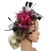 Paris-Chapeau béret Noir Chapeau Fascinant Plume Fleur