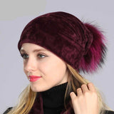 Paris-Chapeau bonnet Bonnet en velours très doux et confortable