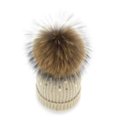 Paris-Chapeau bonnet & skullies beige Bonnet garnie de perles Style Mode