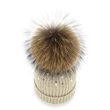 Paris-Chapeau bonnet & skullies beige Bonnet garnie de perles Style Mode